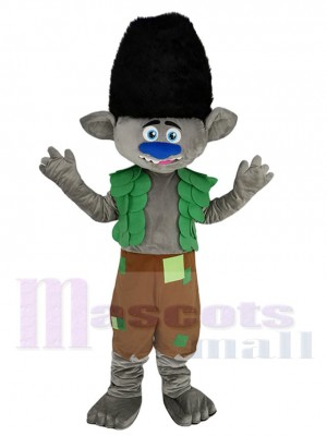 Trolls Chico Duende con Chaleco verde Disfraz de mascota Dibujos animados