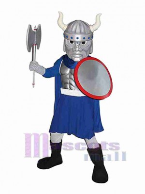 Azul y plata Vikingo Disfraz de mascota Gente